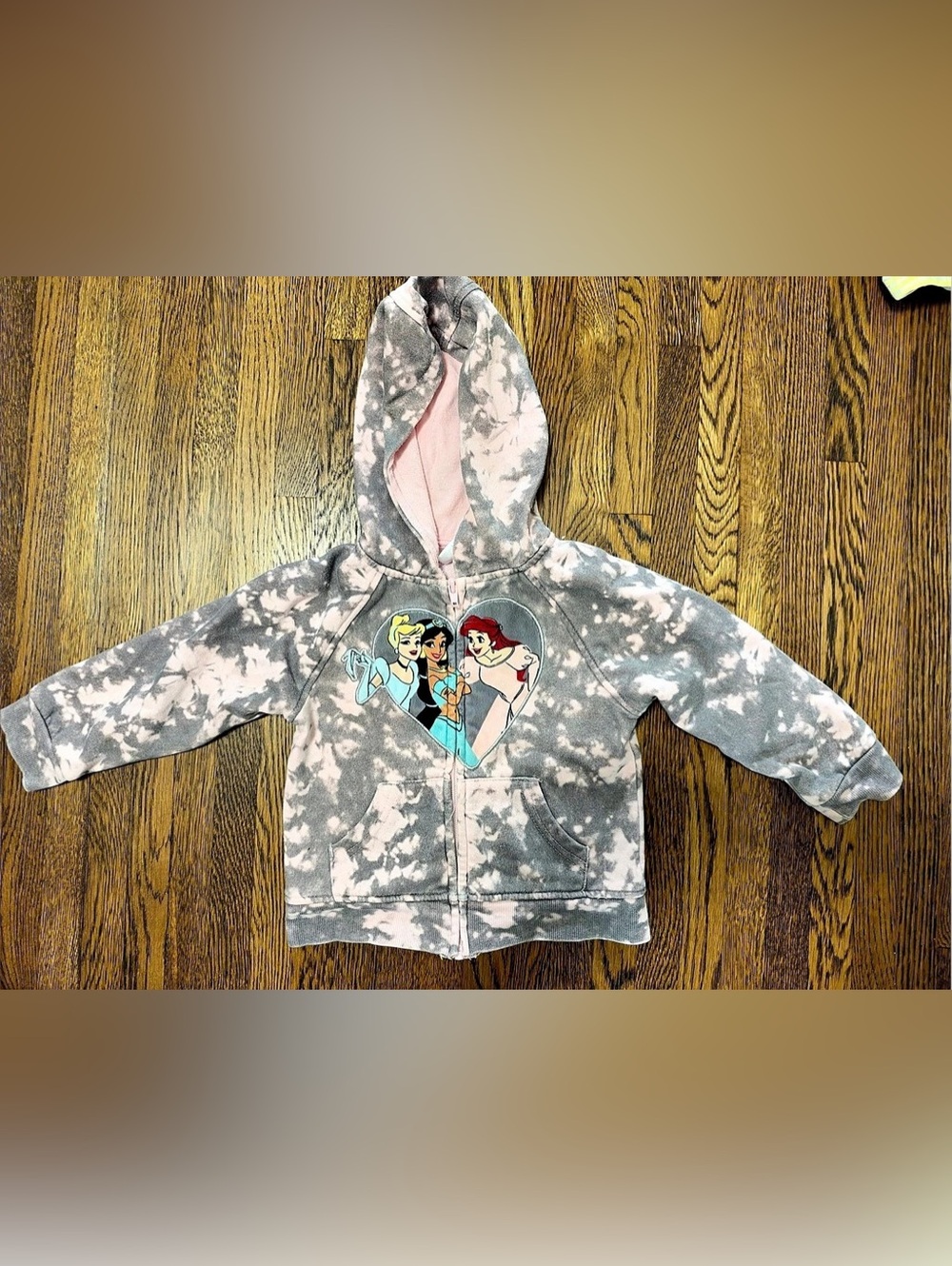 Disney Princess Tie-Dye Zip-Up Hoodie Size 3T